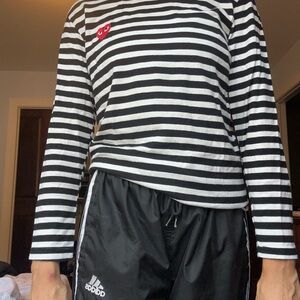 Comme des Garçons Striped Black and White Long Sleeve Shirt